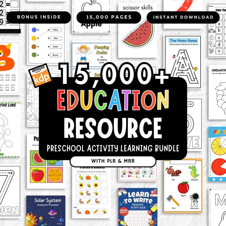 15000+ kids’ worksheet bundle + 800+ Free E Books